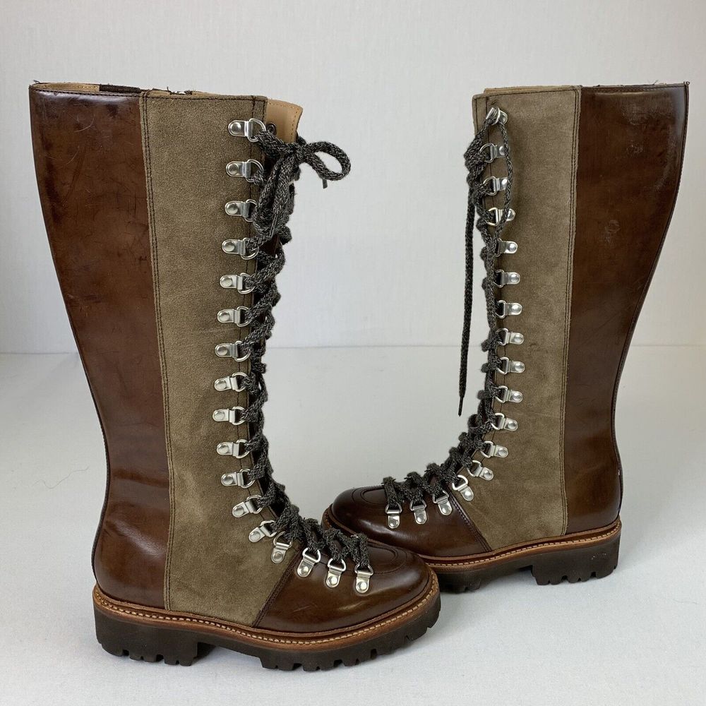Grenson England Womens Nanette Hi Boots Leather Brown Size US 5 UK 3‎